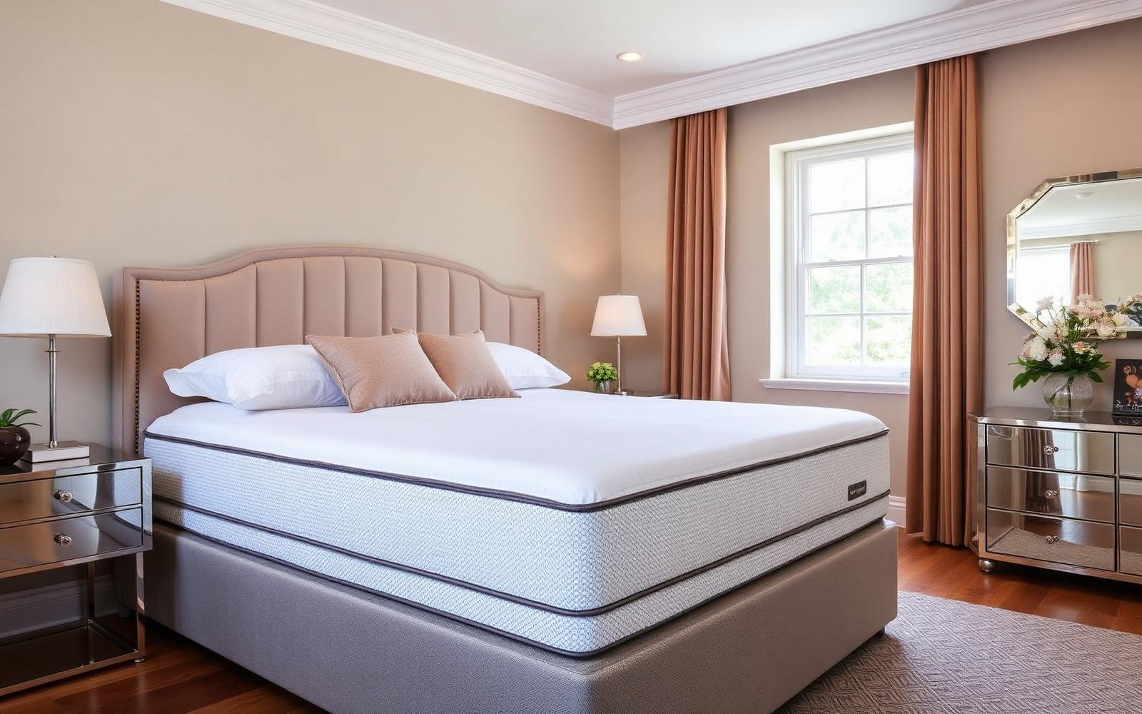 Premium boxspring in een warme slaapkamer